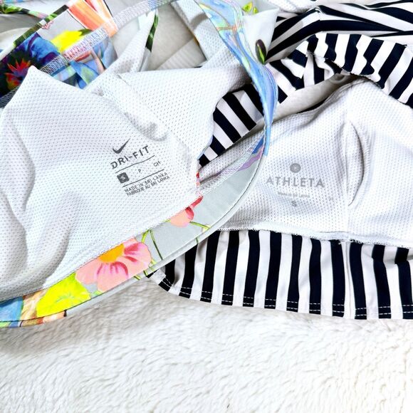 Nike Athlete Sports Bra Lot Of 2 Small Floral and  Striped - Picture 8 of 8